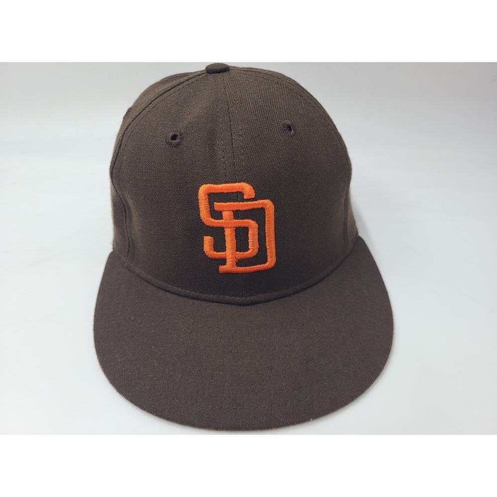 Vintage San Diego Padres New Era Pro Model 59Fifty Leather Band Fitted 7 Hat Cap